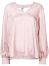 TIBI TIBI MENDINI BUCKLE BACK BLOUSE - 粉色