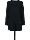 Tibi Drawstring Detail Jumper - Black In Black
