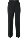 PESERICO PESERICO CROPPED TAILORED TROUSERS - BLACK