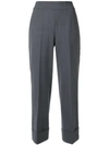 PESERICO PESERICO CROPPED TAILORED TROUSERS - GREY