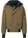 Canada Goose Men's Chilliwack Down Bomber Jacket W/ Fur Hood In Green