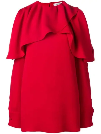 Valentino Ruffled Blouse In Red