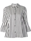 PETER TAYLOR PETER TAYLOR STRIPED FLARED SHIRT - BLACK