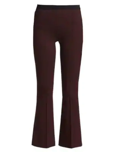 Helmut Lang Cropped Flare Leggings In Wine
