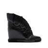 Casadei 80mm Maleficent Ruffled Leather Sneakers In Black