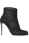 DOLCE & GABBANA RUCHED TULLE ANKLE BOOTS,3074457345619094208