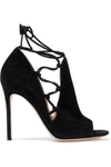 GIANVITO ROSSI LACE-UP SUEDE PUMPS,3074457345625531773