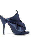 N°21 N°21 WOMAN KNOTTED SATIN MULES NAVY,3074457345619419164
