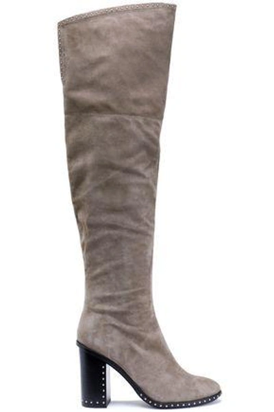 Sigerson Morrison Woman Mars Studded Thigh Boots Taupe