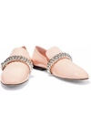 CHRISTOPHER KANE CHAIN-TRIMMED PATENT-LEATHER SLIPPERS,3074457345619407652