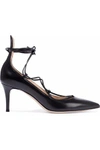 GIANVITO ROSSI GIANVITO ROSSI WOMAN LEXI LACE-UP LEATHER PUMPS BLACK,3074457345619406211