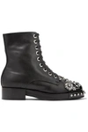 N°21 N&DEG;21 WOMAN CRYSTAL-EMBELLISHED SMOOTH AND PATENT-LEATHER ANKLE BOOTS BLACK,GB 6041209515248600