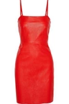 VEDA VEDA WOMAN LEATHER MINI DRESS RED,3074457345619109758