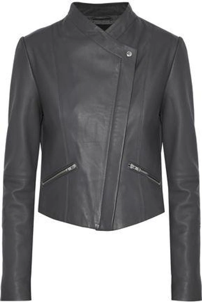 Veda Leather Jacket In Grey