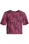 MARNI WOMAN PRINTED COTTON-POPLIN TOP MAGENTA,GB 2243576767845845