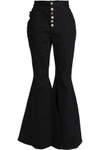 ELLERY ELLERY WOMAN OPHELIA BUTTON-DETAILED HIGH-RISE FLARED JEANS BLACK,3074457345619351192