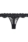 HEIDI KLUM INTIMATES HEIDI KLUM INTIMATES WOMAN PRIMROSE DESIRE CHANTILLY LACE LOW-RISE THONG BLACK,3074457345619377655