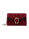 GUCCI RED DIONYSUS GG VELVET SMALL SHOULDER BAG