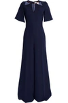 ROKSANDA ROKSANDA WOMAN CUTOUT CREPE JUMPSUIT NAVY,3074457345619350207