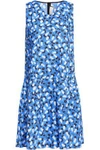 MARNI MARNI WOMAN PLEATED PRINTED COTTON-POPLIN DRESS AZURE,3074457345619293830