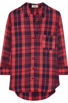 L AGENCE L'AGENCE WOMAN RYAN CHECKED TWILL SHIRT RED,3074457345619429712