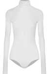 ALIX ALIX WOMAN VARICK RIBBED MODAL TURTLENECK BODYSUIT WHITE,3074457345619102218