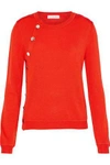 ALTUZARRA WOMAN MINAMOTO BUTTON-DETAILED MERINO WOOL SWEATER TOMATO RED,GB 4146401443752338