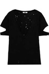 LNA Distressed cutout cotton-jersey T-shirt,AU 2243576767511392