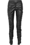 THE ROW ORSHEN RUCHED LEATHER LEGGINGS,3074457345618914414