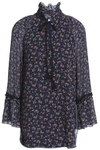 SEE BY CHLOÉ SEE BY CHLOÉ WOMAN FLORAL-PRINT GEORGETTE BLOUSE NAVY,3074457345619272394