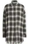 VINCE Checked cotton and wool-blend flannel shirt,AU 82673811928336