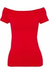 HELMUT LANG HELMUT LANG WOMAN STRETCH-KNIT TOP RED,3074457345618858041