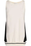 AMANDA WAKELEY AMANDA WAKELEY WOMAN RAY VOILE-PANELED SILK, WOOL AND CASHMERE-BLEND TOP ECRU,3074457345619355673