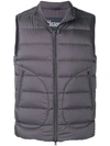 Herno Zipped Padded Gilet In Grey