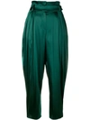 ALEXANDRE VAUTHIER ALEXANDRE VAUTHIER DRAPED CROPPED TROUSERS - GREEN