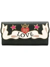 DOLCE & GABBANA EMBROIDERED CONTINENTAL WALLET