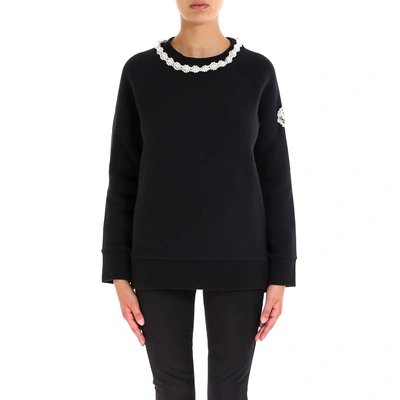 Moncler Genius Sweatshirt With Necklace Embroidery By Simone Rocha In 999 Black