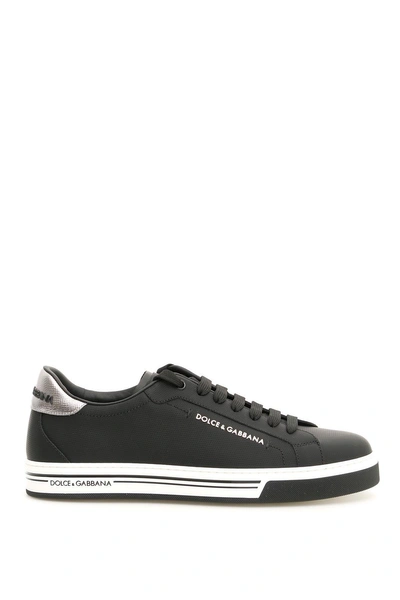 Dolce & Gabbana Low-top Leather Trainers In Black