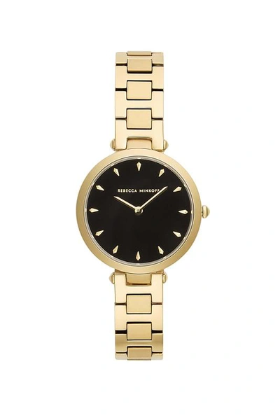 Rebecca Minkoff Womens Major Gold Stainless Steel Watch 33mm In Gold/ Black/ Gold