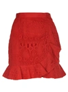 Self-portrait Asymmetric Ruffled Dress In Red
