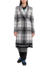 OFF-WHITE DOUBLE-BREASTED CHECKED COAT,10712251
