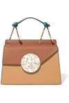 DANSE LENTE PHOEBE BIS COLOR-BLOCK TEXTURED-LEATHER AND RESIN TOTE