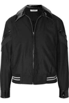 OPENING CEREMONY Patchwork vinyl-trimmed mesh and crepe bomber jacket
