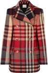 KHAITE CLARA DOUBLE-BREASTED CHECKED WOOL AND CASHMERE-BLEND COAT