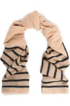 BRUNELLO CUCINELLI STRIPED METALLIC INTARSIA-KNIT SCARF,3074457345619211715