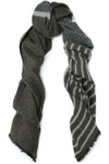 BRUNELLO CUCINELLI PRINTED WOVEN SCARF,3074457345619211706