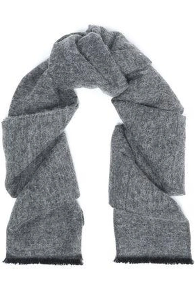 Brunello Cucinelli Woman Frayed Knitted Scarf Anthracite