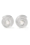 ANNIE COSTELLO BROWN NOVUS STERLING SILVER PEARL CLIP EARRINGS