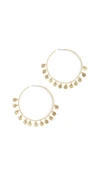 LUV AJ HAMMERED DISC HOOP EARRINGS