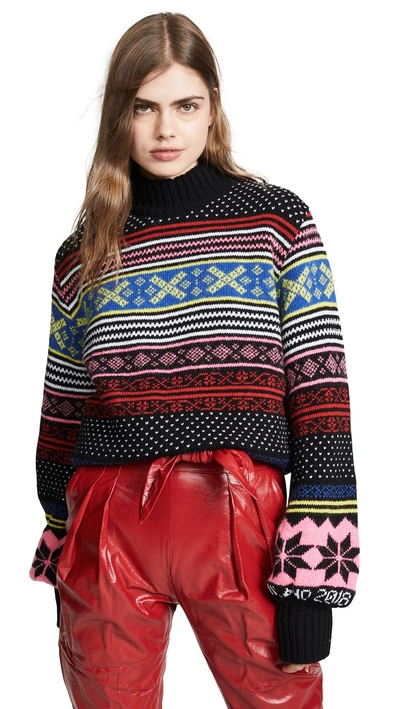 Msgm Wool And Mohair-blend Sweater In Multicolor